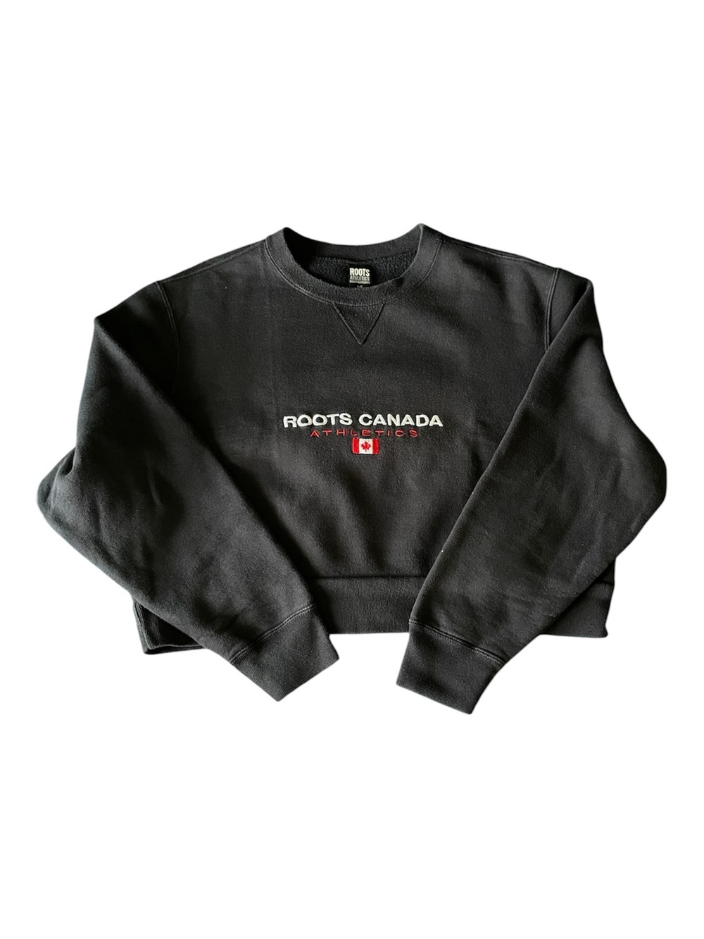 Vintage Roots navy cropped Canada sweatshirt L